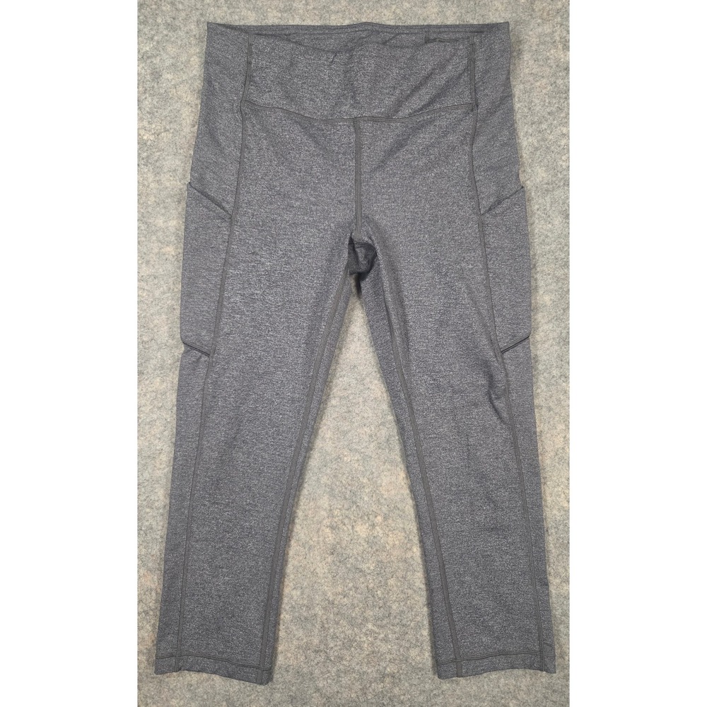 Lululemon Swift Speed Up Crop Leggings Heathered Grey Size 8 Running Yoga